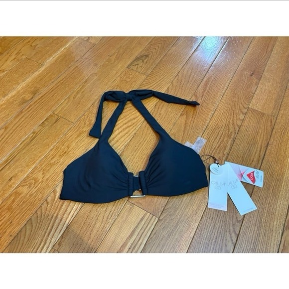 New CALIA Women Ubar Halter Bikini Top Pure Black Medium Support size XS - Picture 3 of 9